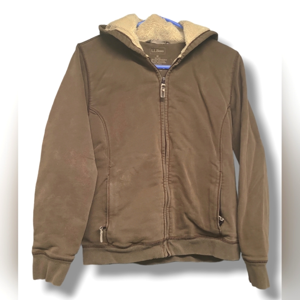 Ll Bean Hoodie Brown Medium Soft Warm Cozy